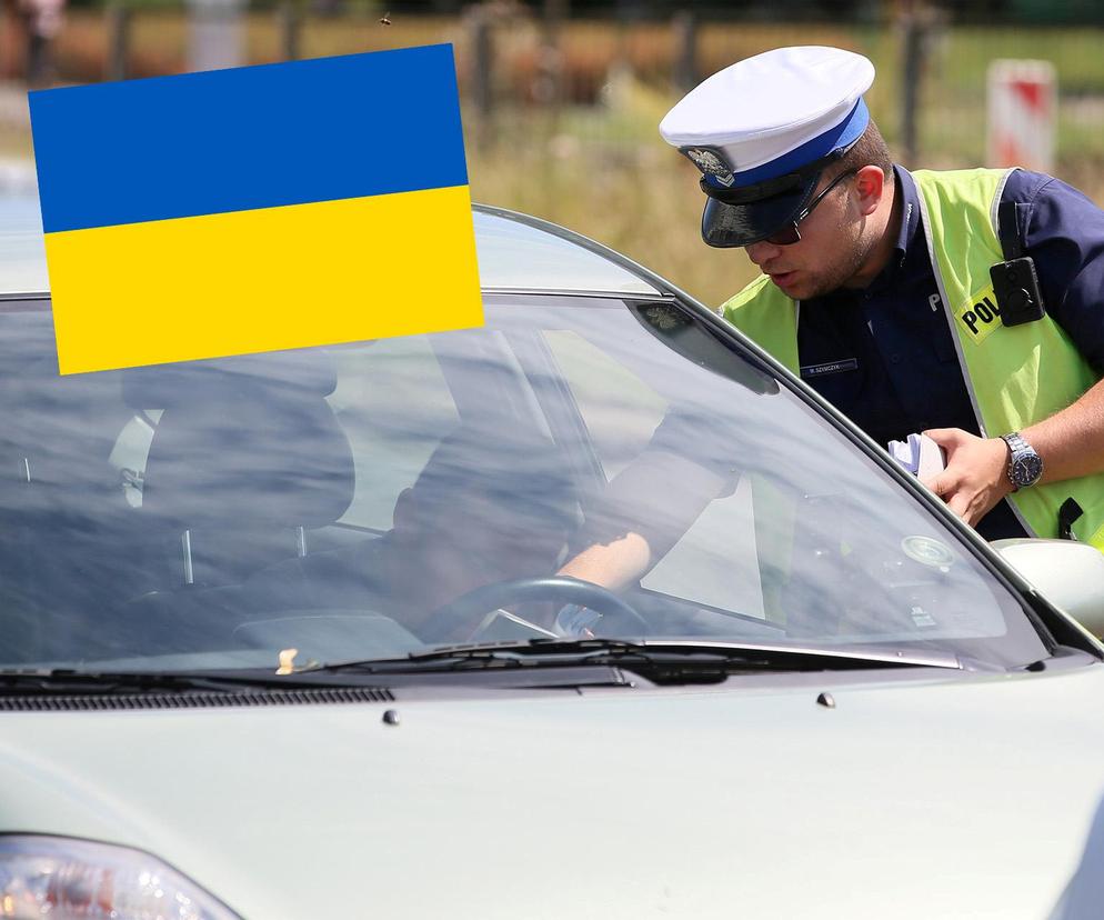 Kontrola drogówki i flaga Ukrainy
