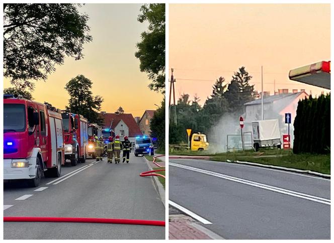 Dźwierzuty. Awaria zbiornika z gazem na stacji paliw. Ewakuowano 19 mieszkańców [FOTO]