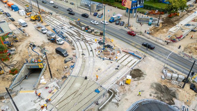 Budowa tramwaju na Rakowieckiej w Warszawie