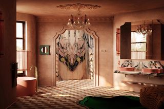 Różowa łazienka od Omnires