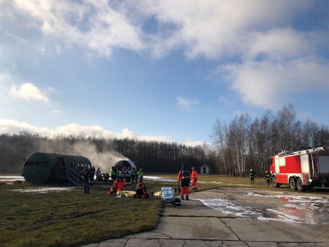 Tak wyglądały ćwiczenia na łódzkim lotnisku. Było groźnie