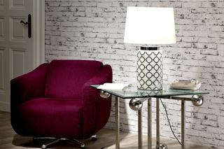Lampa stołowa z modnym wzorem graficznym w stylu nowojorskim