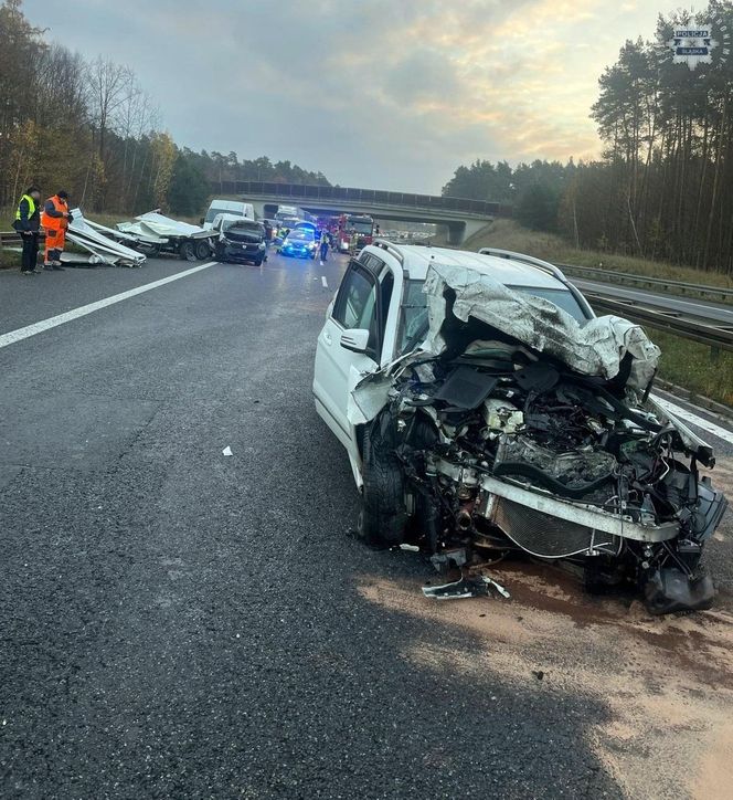 Wypadek na autostradzie A4 w Pławniowicach