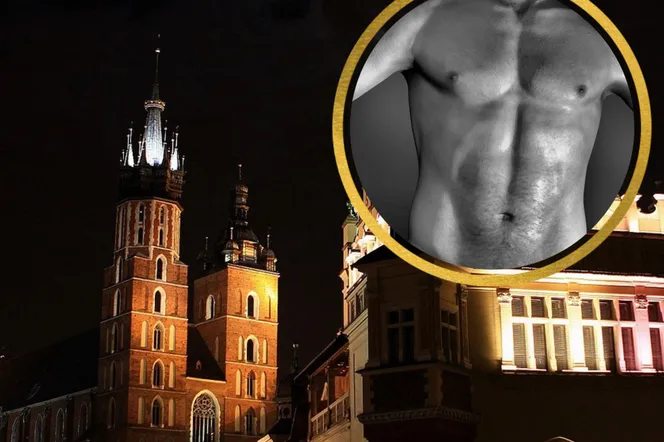 Gorący weekend w Krakowie: golas spacerował po centrum. Niedaleko, inny oddawał mocz na chodnik