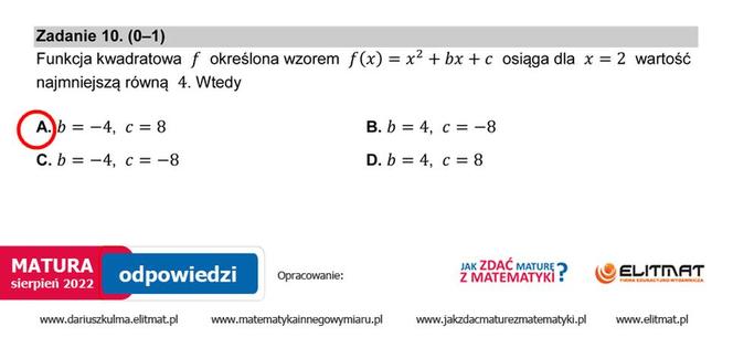 Matura 2022: matematyka, poprawka. Arkusz PDF