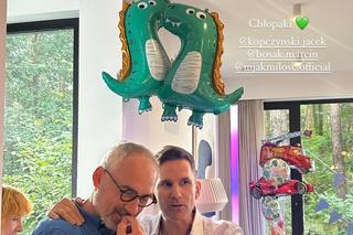 M jak miłość nowy sezon. Adam Werner (Jacek Kopczyński), Kamil (Marcin Bosak) na planie