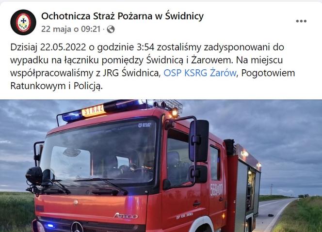Tragedia pod Świdnicą. Zginęły dwie osoby  