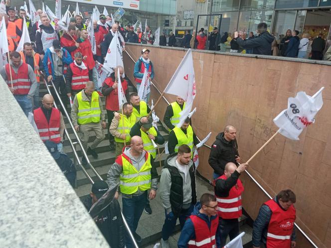 Protest górników w Warszawie