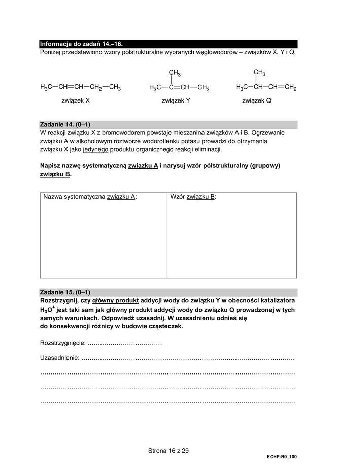 Matura 2024: chemia rozszerzona – ARKUSZ FORMUŁA 2015