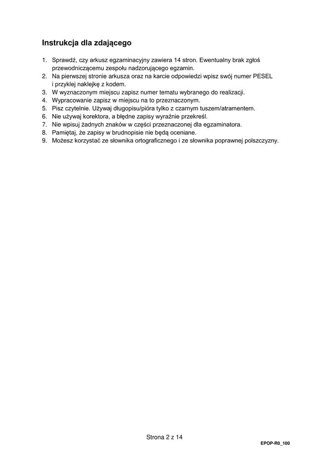 Matura 2025 polski rozszerzony 21.05.2025: Arkusz CKE - Formuła 2015