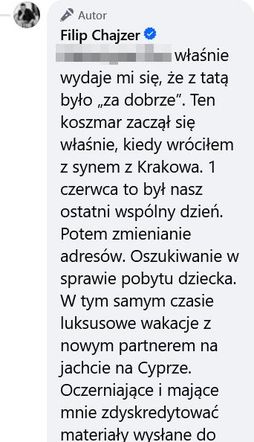 Filip Chajzer o kontaktach z synem