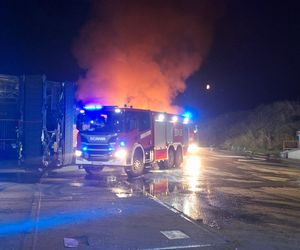 Strażacy walczyli z ogniem na składowisku odpadów w Bełżycach