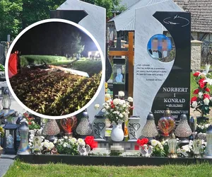 Norbert i Konrad zginęli w wypadku motoszybowca. Napis na grobie bliźniaków wyciska łzy