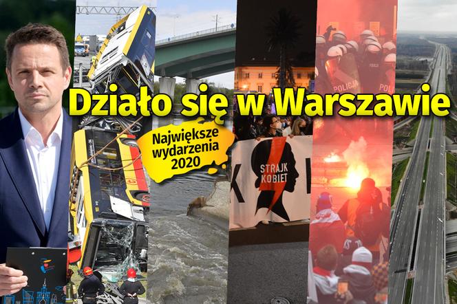 Duży napis: Działo się w Warszawie Największe wydarzenia 2020