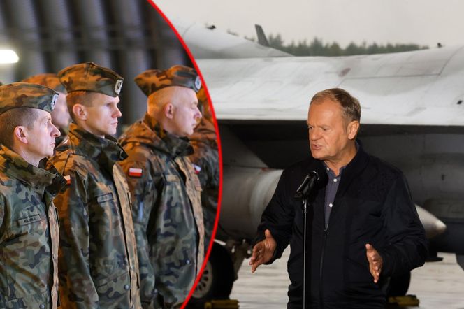 Donald Tusk w bazie lotnictwa w Łasku