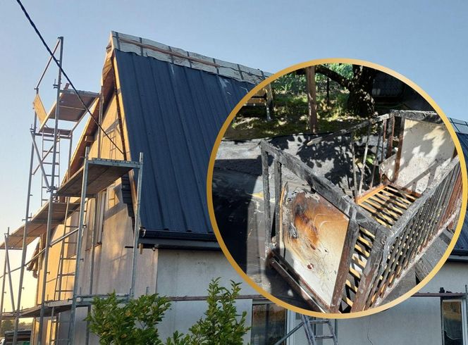 Rodzina z dwultenim synkiem straciła wszystko. Pożar wybuchł podczas remontu dachu