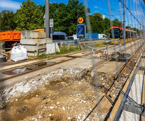 Tramwaj na Rakowieckiej w budowie