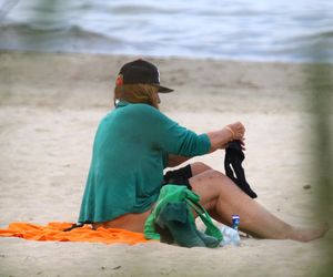 Agnieszka Fitkau-Perepeczko na plaży w Sopocie