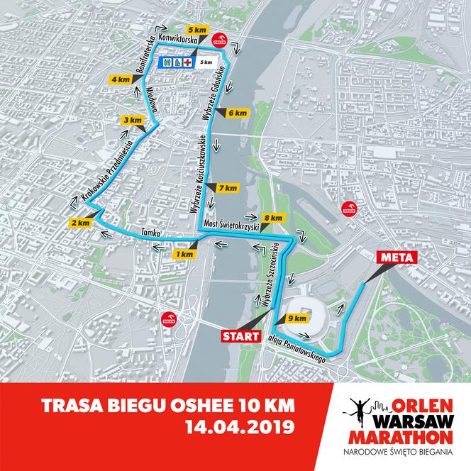 Bieg OSHEE 10 km 2019 - MAPA TRASY