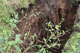W Siemianowicach Śląskich powstało ogromne zapadlisko. Dziura głęboka na 40 metrów. Jest ewakuacja