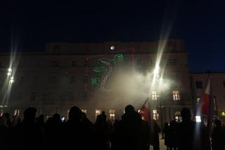 Marsz Pamięci Żołneirzy Wyklętych w Lublinie. Wcześniej odbył się laserowy pokaz