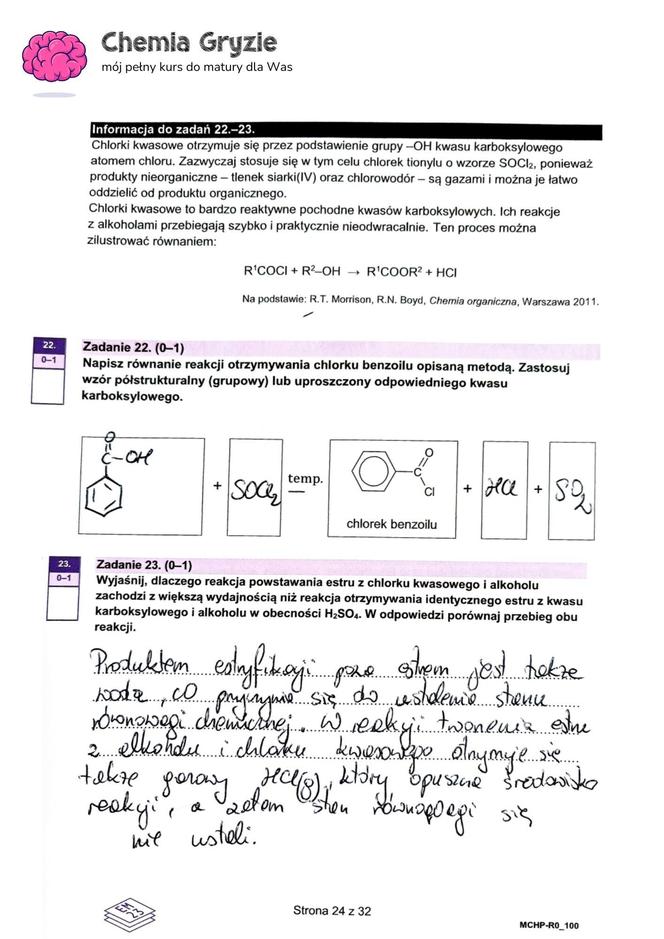 Matura 2024 chemia rozszerzona - arkusze CKE i sugerowane odpowiedzi - formuła 2023