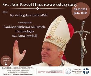 „Nadzieja silniejsza niż strach. Eschatologia św. Jana Pawła II”- wykład w czwartek