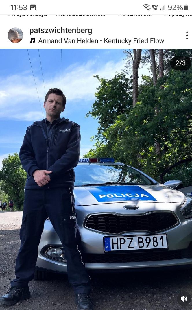 	M jak miłość nowy sezon. Adam Karski (Patryk Szwichtenberg) na planie