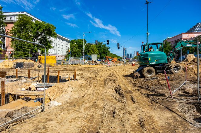 Tramwaj na Rakowieckiej w budowie