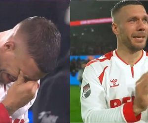 Lukas Podolski zalał się łzami. To było dla niego już za dużo, największemu twardzielowi zmięknie serce