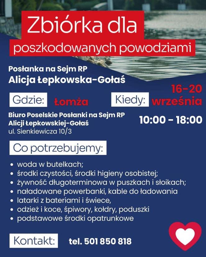 Łomżyńska zbiórka dla powodzian