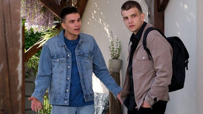 M jak miłość odc. 1875. Mateusz (Rafał Kowalski), Janek Winiar (Jakub Sirko)