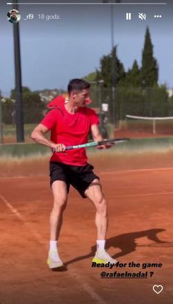 Robert Lewandowski gra w tenisa, wyzwał Nadala