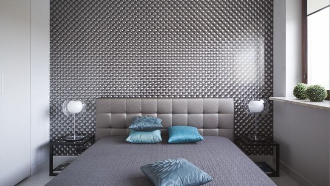 Sypialnia w metalicznych odcieniach