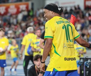 Ronaldinho na Stadionie Śląskim w meczu gwiazd Polska - Brazylia