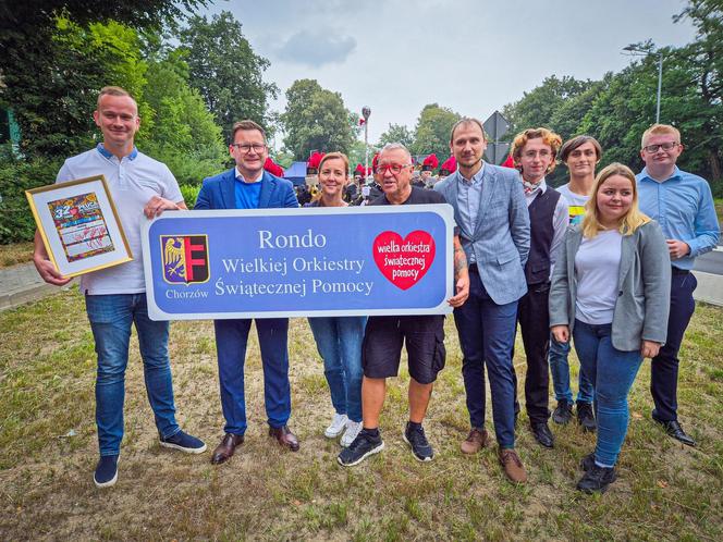 Jurek Owsiak przyjechał do Chorzowa. Oficjalnie otwarto rondo im. Fundacji WOŚP