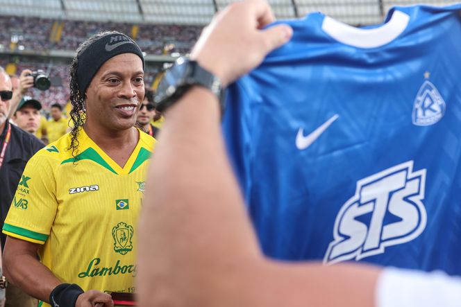 Ronaldinho na Stadionie Śląskim w meczu gwiazd Polska - Brazylia