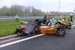 Tarnów. Zderzenie ciężarówki z osobówką na autostradzie A4