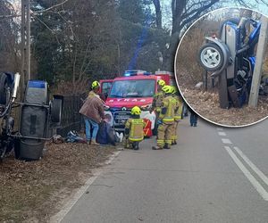 Kosewko. Jechali motocyklem z koszem. Uderzyli w betonowy słup. Pilna akcja służb