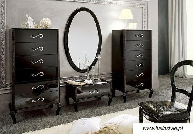 Czarne meble w stylu glamour