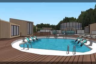 Wizualizacje planowanej rozbudowy Aquaparku Fala w Łodzi