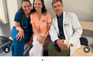 Na dobre i na złe nowy sezon. Iga Kaczorowska (Anna Szymańczyk), pielęgniarka Asia (Joanna Pach-Żbikowska), radiolog Paweł Gracz (Marcin Sianko) na planie