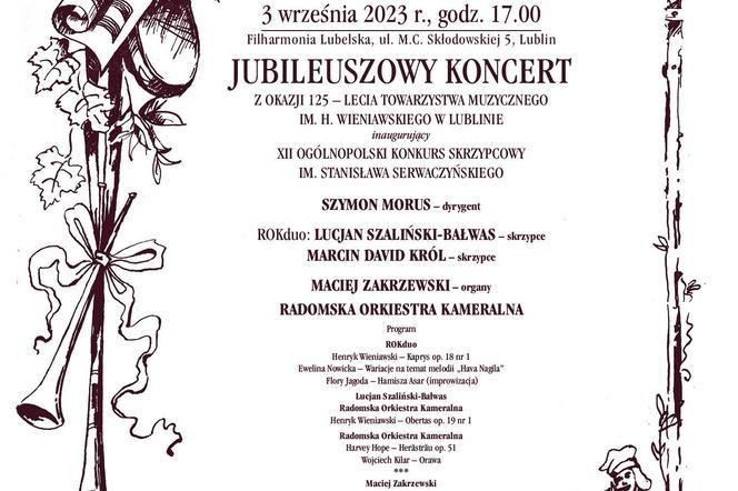 Jubileusz Towarzystwa Muzycznego - plakat wydarzenia