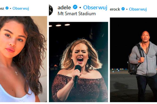 The Rock Adele Selena Gomez