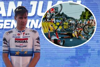 Omal nie zmarł na Tour de Pologne, teraz był o włos od dramatycznej powtórki. Porażające sceny z kibicem na kolarskim finiszu