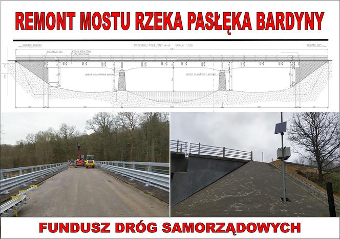Powiat braniewski remontuje mosty. Dzięki pieniądzom pozyskanym z Funduszu Dróg Samorządowych 