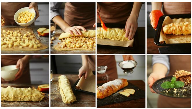 Strudel jabłkowy w cieście francuskim