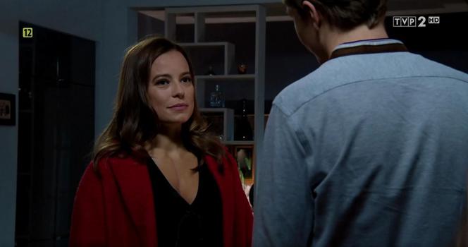 M jak miłość, odc. 1442. Magda (Anna Mucha), Łukasz (Jakub Józefowicz)	