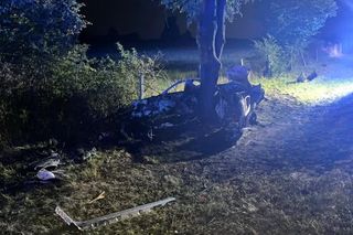BMW uderzyło w drzewo i zapaliło się, Zginęła jedna osoba!