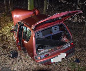 ​Kierowca fiata uderzył autem w drzewo. Wypadek na trasie Nowa Wieś-Żegrowo 